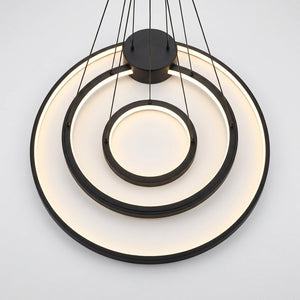 Lustre anneau LED cadre noir