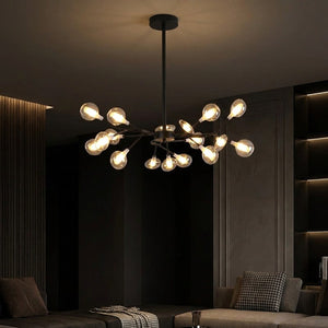 Lustre constellation nordique Noir 18 lumières