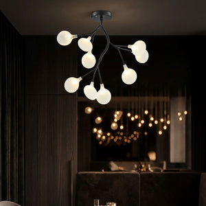 Lustre constellation nordique Noir 9 lumières