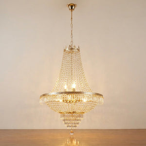 Lustre en cristal LED finition Doré style Empire