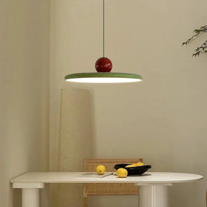 Lustre LED pivotant bras déporté abat-jour plat photo détail 5