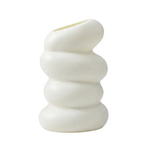Vase bulles blanc en résine mat, style nordique