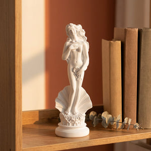 Sculpture déesse grecque en résine blanche - Vénus sur coquille
