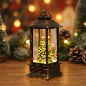 Lanterne de Noël LED suspendue figurine scintillante - décoration table