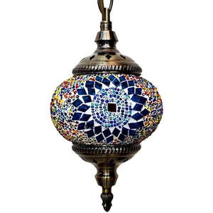 Suspension mosaïque turque coloris Turquoise globe en verre