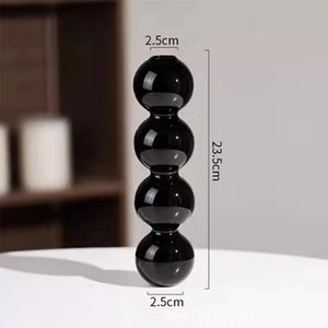 Vase en verre noir L style nordique fond blanc