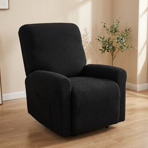 Housse de fauteuil inclinable noire en maille douce