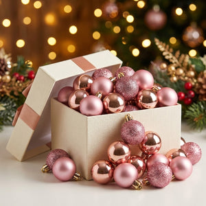 Boule de Noël Rose decoration sapin