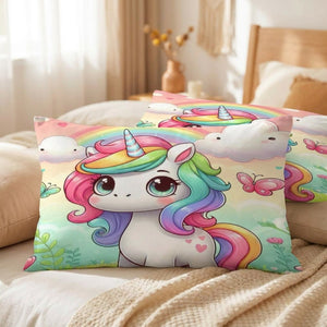 Parure de lit licorne modèle Prairie avec taie assortie