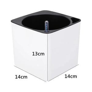 Dimensions pot carré S : 14 cm x 14 cm x 13 cm de hauteur