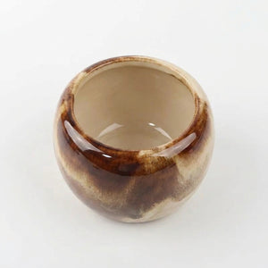 Pot rond céramique café pour succulentes