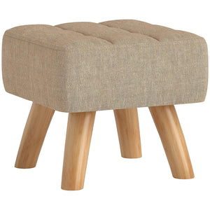 Pouf repose pied capitonné vu de trois quarts sur fond clair