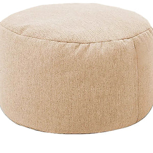 Pouf rond en lin Beige
