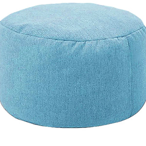 Pouf rond en lin Turquoise