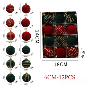 Boules de Noël classiques 6cm diamètre finition lisse coloris rouge vert blanc