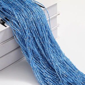 Rideau de fils à paillettes coloris Bleu ciel