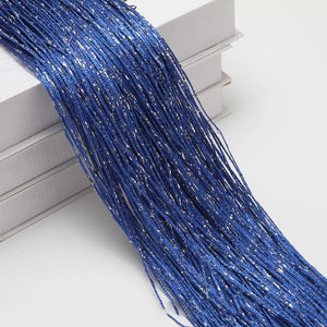 Rideau de fils à paillettes coloris Bleu roi