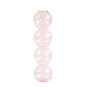 Vase en verre rose L style nordique fond blanc