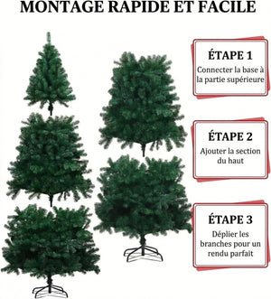 Instructions de montage du sapin de Noël artificiel en 3 étapes simples