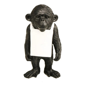 Sculpture singe résine noir porte-mémo