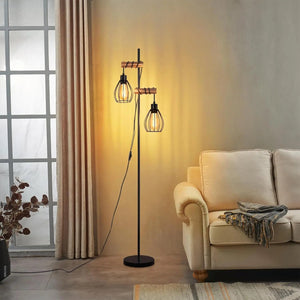 Lampadaire vintage noir mise en situation décoratif intérieur