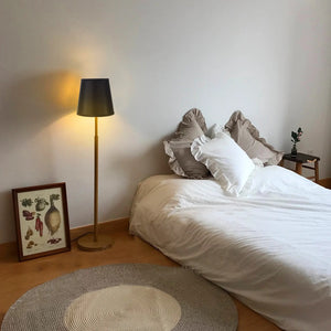 Abat-jour tambour tissu noir E14 vue principale