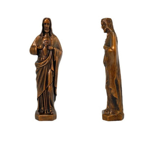 Statue Sacré-Cœur de Jésus en résine gros plan finition détails