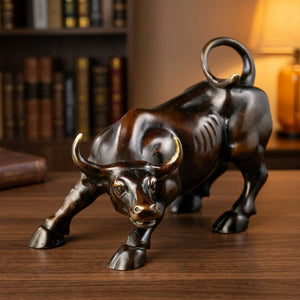 Statue de taureau de Wall Street en métal bronze, décoration bureau