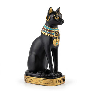 Statuette chat Bastet résine noire — variante Noir