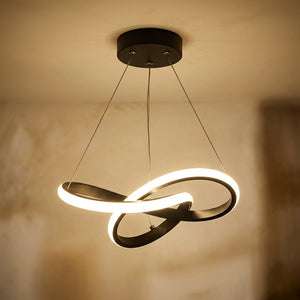 Suspension LED nordique coloris noir allumée