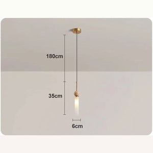 Dimensions de la suspension hauteur 35 cm diamètre 6 cm câble réglable jusqu'à 180 cm