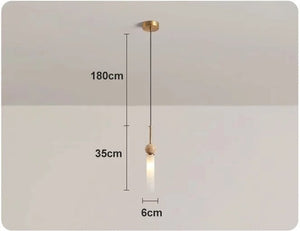 Dimensions de la suspension hauteur 35 cm diamètre 6 cm câble réglable jusqu'à 180 cm