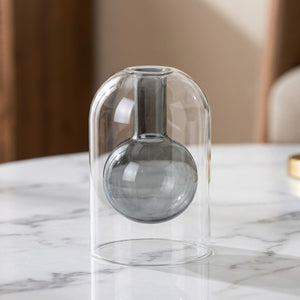 Diffuseur en verre double paroi boule colorée grise 130ml décoration intérieure