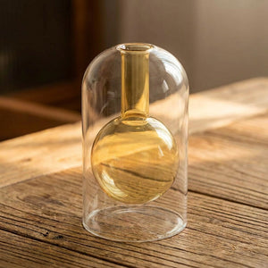 Diffuseur en verre double paroi modèle boule jaune décoration intérieure