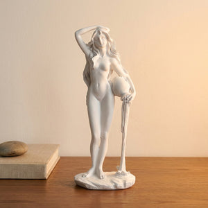 Aphrodite à la sphère 19 cm sculpture résine blanche