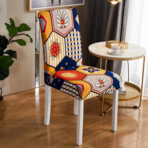 Housse de chaise imprimée mosaïque bohème colorée