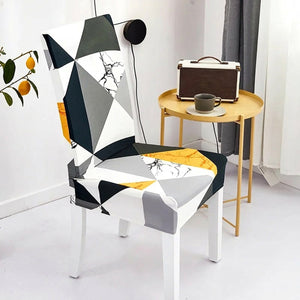 Housse de chaise imprimée motif géométrique moderne
