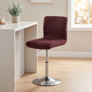 Housse de chaise de bar extensible aspect daim bordeaux