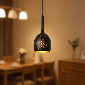 Suspension vintage Carafe en fer noir, effet étoilé doré