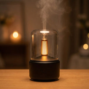 Diffuseur effet flamme modèle bougie de couleur noire