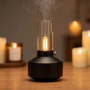 Diffuseur effet flamme modèle lanterne de couleur noire