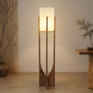 Lampadaire japonais en bois noyer 145 cm