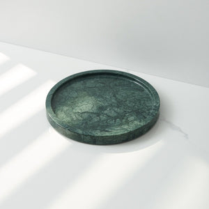 Plateau rond marbre vert — vue produit