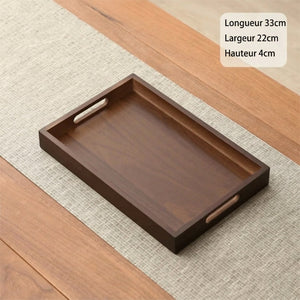 Plateau bambou noyer taille L (33×22 cm)