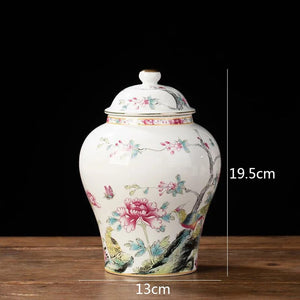 Pot à thé haut pivoine oiseau porcelaine chinoise colorée