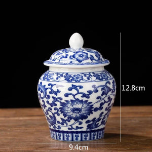 Pot à thé lotus classique porcelaine bleue et blanche