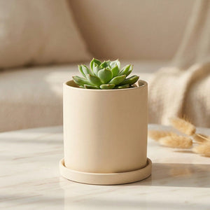Pot de fleurs céramique style nordique - Beige