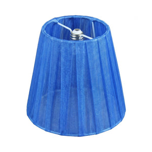 Abat-jour organza bleu clip E14 12cm décoration luminaire