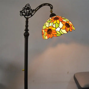 Abat-jour tournesol orange vitrail 30cm