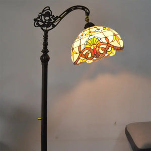 Abat-jour rococo ivoire vitrail 30cm